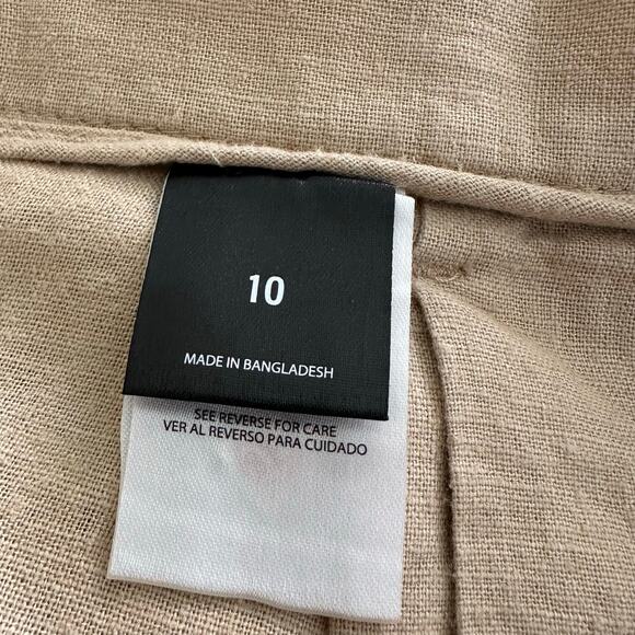Express Women Linen Blend Beige Chino Shorts Size 10 NWT MSRP $70 - Picture 7 of 9